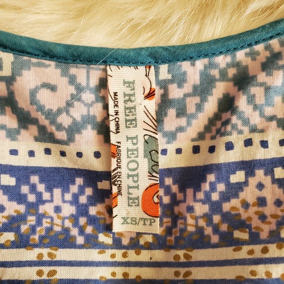 Free People Sweet Poland Boho Peasant Tunic Top XS - Picture 12 of 16